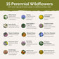 List of flower species and seeds included in the Wildflower Seed Mix.