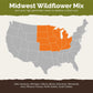 A map of the united states highighting states contained within the midwest region