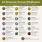 List of flower species and seeds included in the Wildflower Seed Mix.